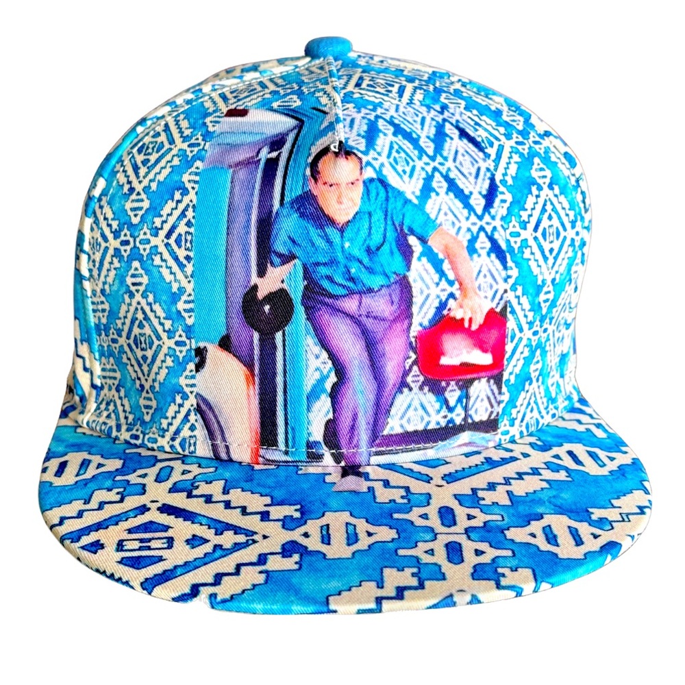 The Big Lebowski Richard Nixon Bowling Flat Brim Cap - Presidential Blue Art Hat